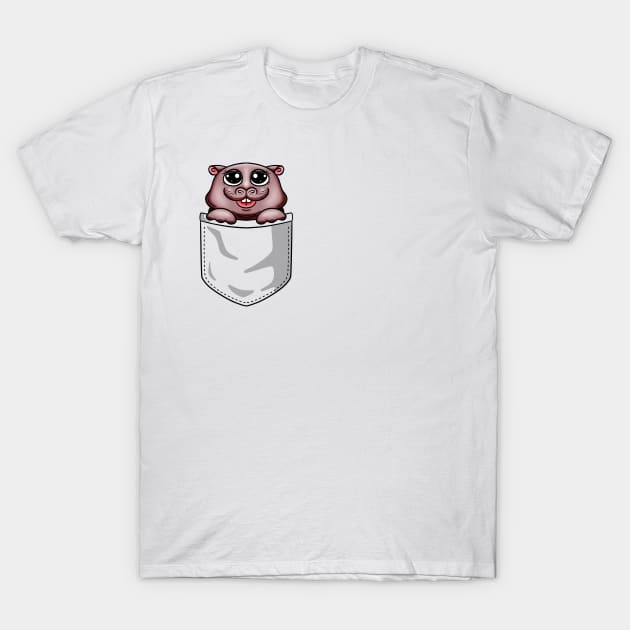 pocket cute hippo T-Shirt by Blanco-Nuclear (stickers pack and animal pockets)